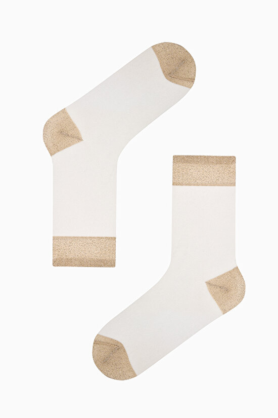 2 Çift Pamuklu Bileği Simli Burun Dikişsiz Soket Çorap - 3