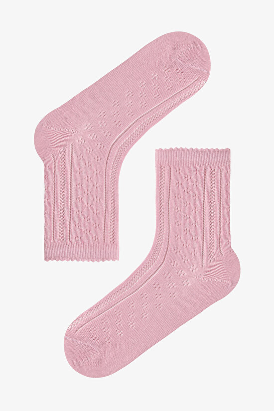 Bordo - Multi Knit Grace 3'lü Soket Çorap - 4