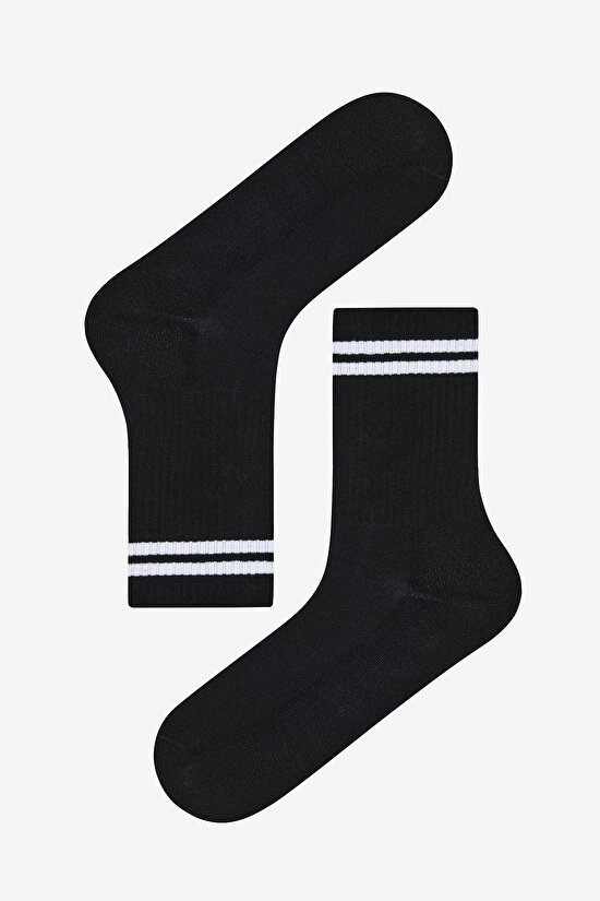 Erkek 3lü Siyah Tenis Soket Çorap - 3