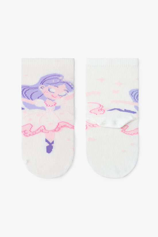 Girls Hopping Fairy Patterned 4-Pack Socket Socks - 5