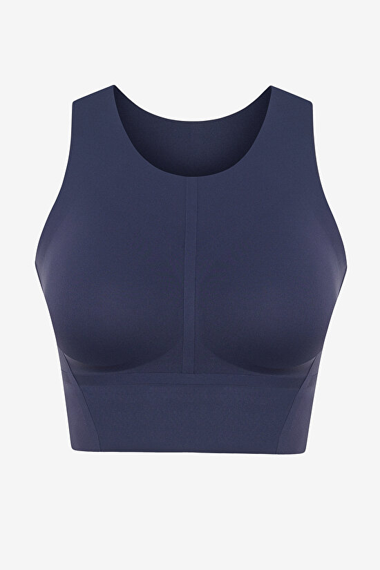 Lacivert Yüksek Destek Bonding Spor Sütyeni - 7
