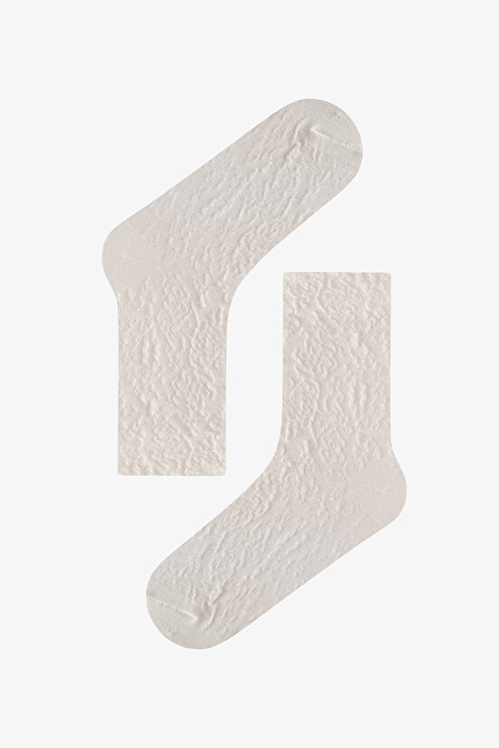 Kahve Elegance Texture Pamuklu Jakarlı 3 Çift Soket Çorap - 2
