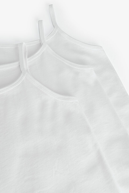 Optic White W Basic 3-Pack Thin Strap Kids Undershirt - 3