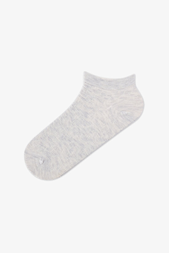 5 Çift Burun Dikişsiz Pamuklu Renkli Kendinden Desenli Patik Çorap - 5