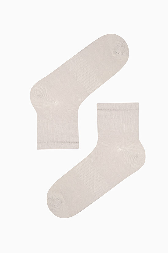 Ribbed Quarter Pink Grey Tennis 3lü Soket Çorap - 4