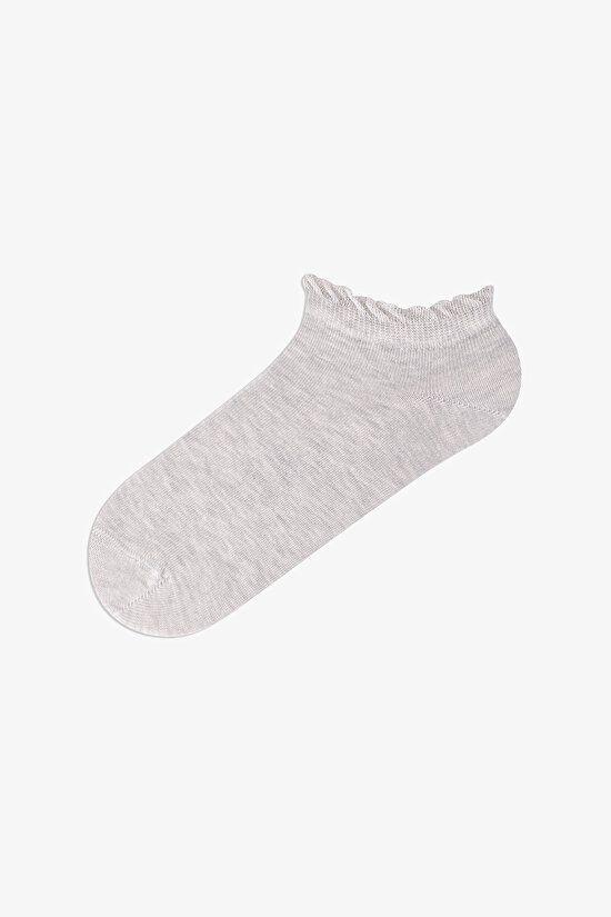 5 Çift Burun Dikişsiz Pamuklu Renkli Simli Çizgi Desenli Patik Çorap - 5