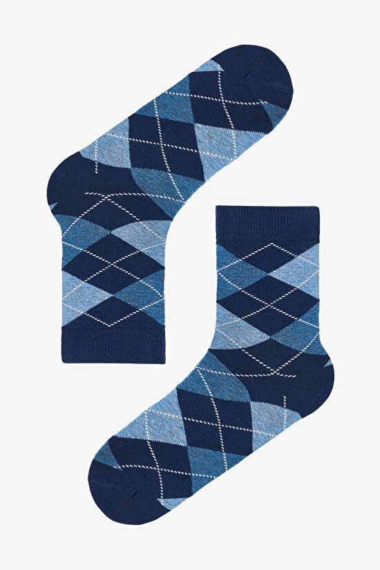 Çok Renkli Erkek Diamond 3lü Soket Çorap - 2