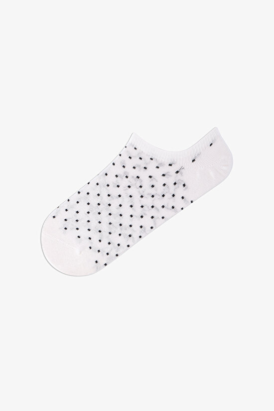 3 Çift Burun Dikişsiz Puantiye ve Çizgi Desenli Sneaker Çorap - 4