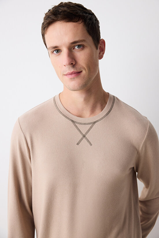 Cosy Bej Pantolon Pijama Takımı - 3