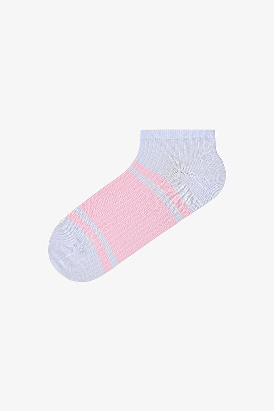 Pembe - Mint - Beyaz Colorful Block 5'li Patik Çorap - 6