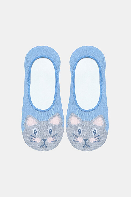 Sweet Cat Mavi 2li Babet Çorabı - 2
