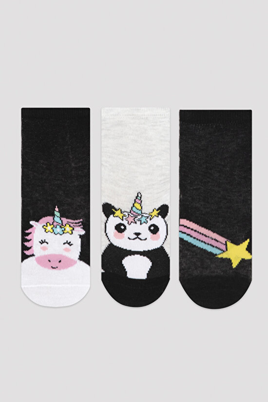 Kız Çocuk Pinky Panda Desenli Soket Çorap - 1