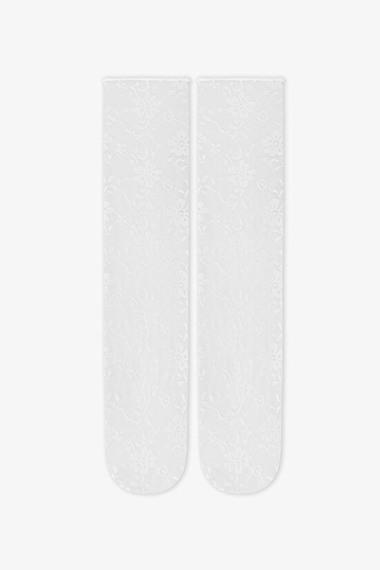 Çiçekli Dantel Soket Çorap - 2