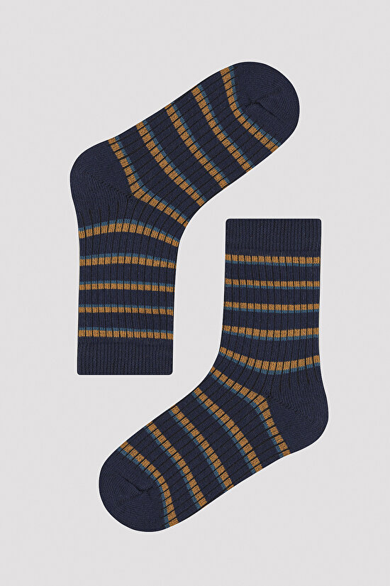 Erkek Çocuk Basic Çizgili 4 lü Soket Çorap - 3