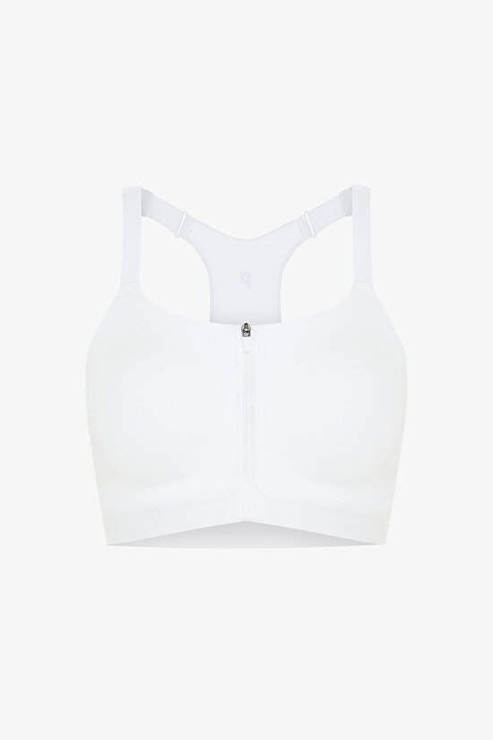 Beyaz Yüksek Destek Fermuarlı Premium Spor Sütyeni Beyaz Yüksek Destek Fermuarlı Premium Spor Sütyeni - 6