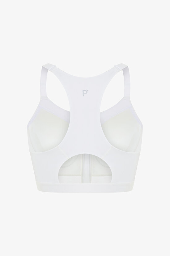 Beyaz Yüksek Destek Fermuarlı Premium Spor Sütyeni Beyaz Yüksek Destek Fermuarlı Premium Spor Sütyeni - 7