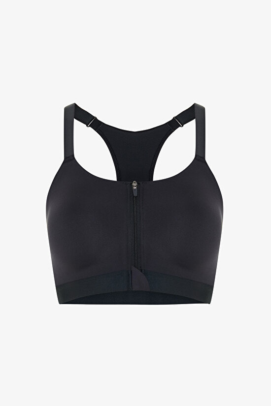 Siyah Yüksek Destekli Fermuarlı Premium Spor Sütyeni Siyah Yüksek Destekli Fermuarlı Premium Spor Sütyeni - 9