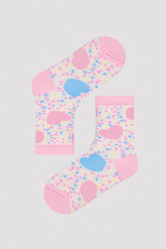 Kız Çocuk Colorful Heart 2li Soket Çorap - 2
