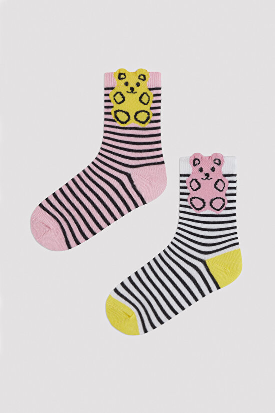 Kız Çocuk Mini Bears 2 li Soket Çorap - 2