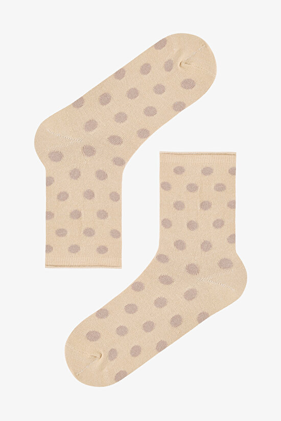 Kahve Bej Relax Dotted 5li Soket Çorap - 2