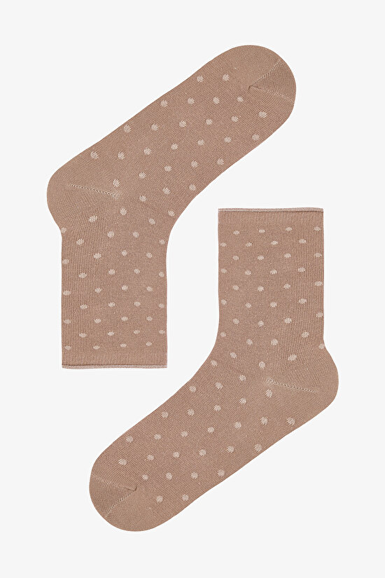 Kahve Bej Relax Dotted 5li Soket Çorap - 3