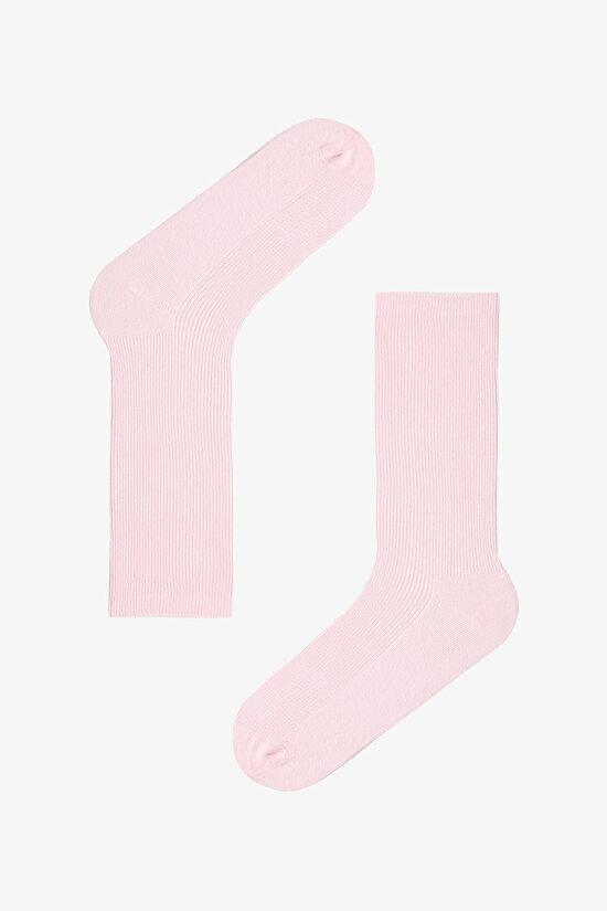 5 Çift Pamuklu Ribli Renkli Soket Çorap - 2