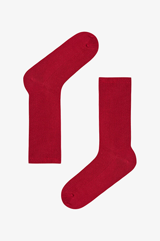 5 Çift Pamuklu Ribli Renkli Soket Çorap - 4