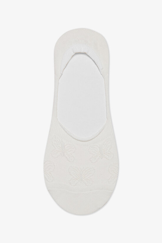 3 Çift Pamuklu Kendinden Kelebek Desenli Babet Çorap 3 Çift Pamuklu Kendinden Kelebek Desenli Babet Çorap - 3