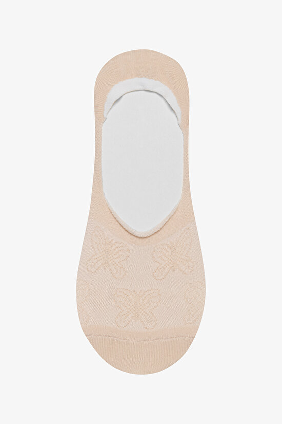 3 Çift Pamuklu Kendinden Kelebek Desenli Babet Çorap 3 Çift Pamuklu Kendinden Kelebek Desenli Babet Çorap - 4