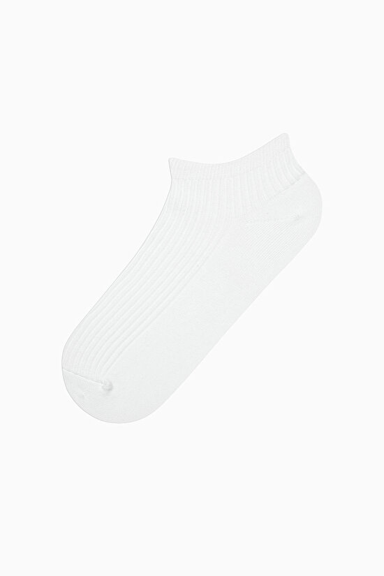 5 Çift Pamuklu Renkli Ribli Patik Çorap - 5