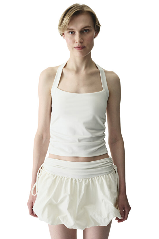 White Halter Neck Top - 5