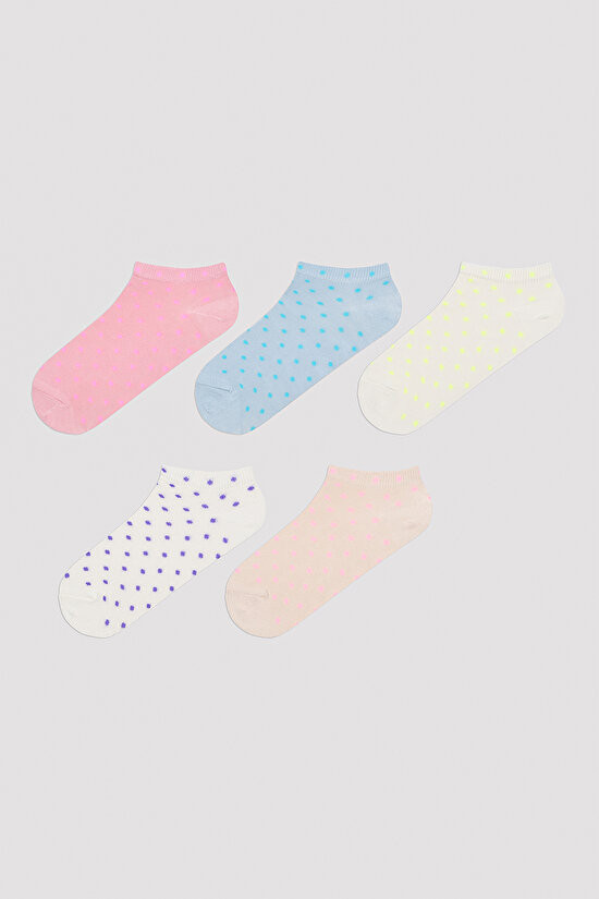 Multicolor Dots 5li Patik Çorap - 1