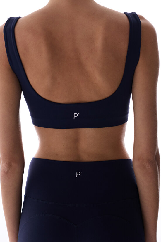Lacivert Kare Yaka Spor Sütyeni - 5