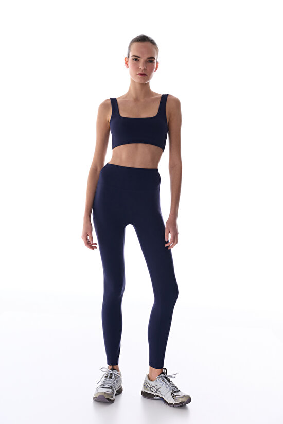 Lacivert Kare Yaka Spor Sütyeni - 7