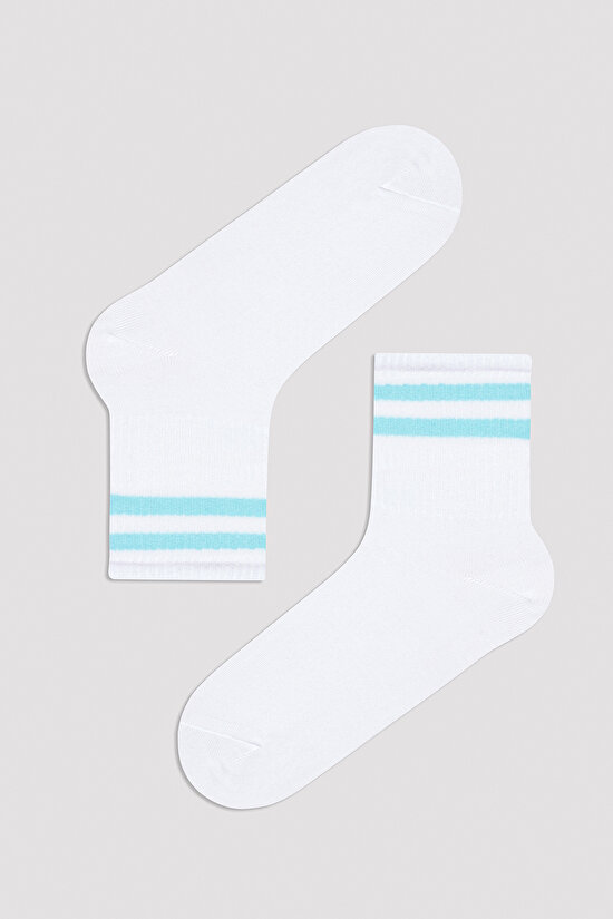 Pastel Color Tennis Beyaz 3lü Soket Çorap - 3