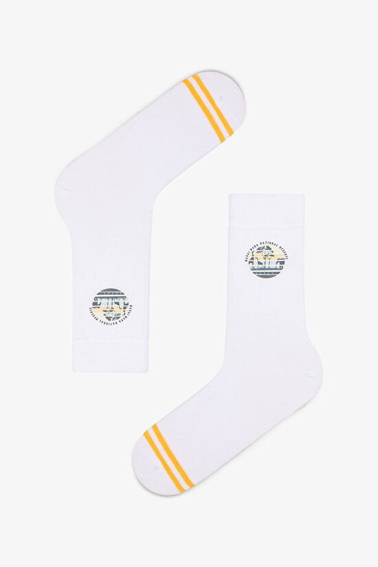 Erkek White Safari 2li Çok Renkli Soket Çorap - 3