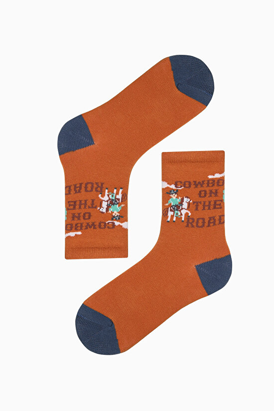 Erkek Çocuk Cowboy Çok Renkli 3lü Soket Çorap - 4