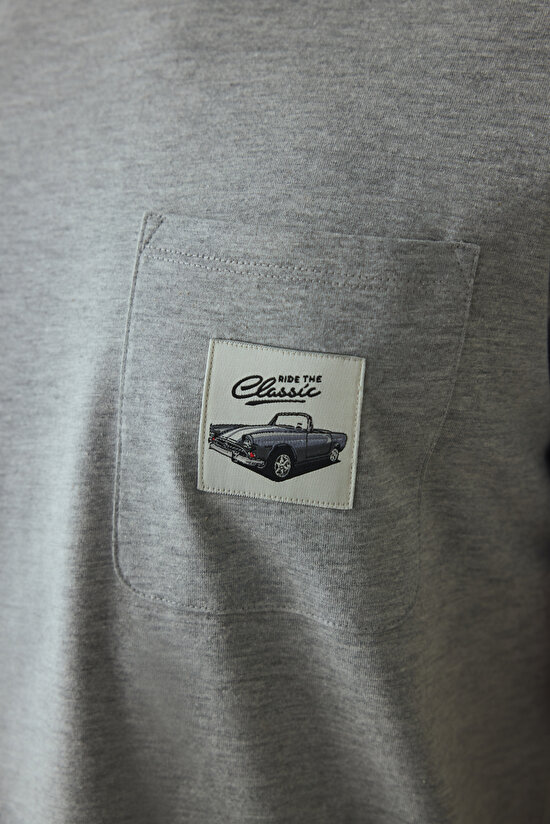 Gri Melanj Erkek Kısa Kollu Pijama Takımı - 4