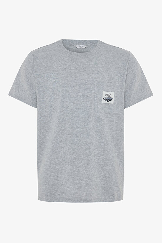 Gri Melanj Erkek Kısa Kollu Pijama Takımı - 8