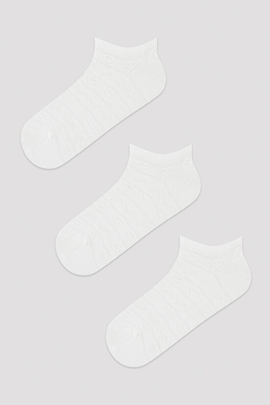 Soft Dokulu 3lü Patik Çorap - 1