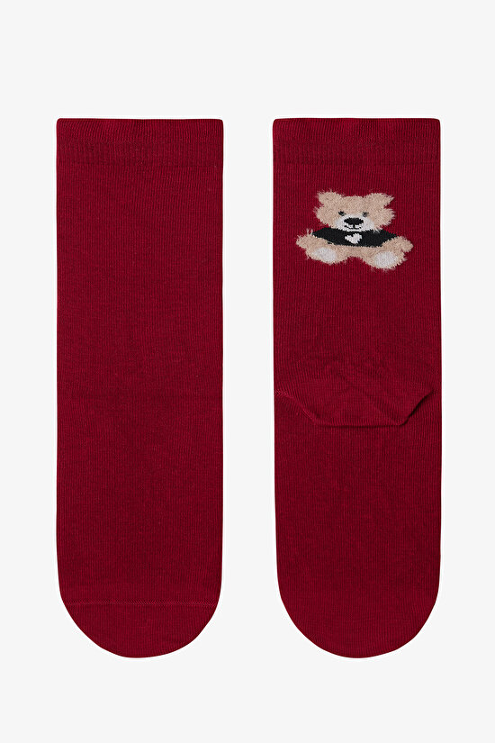 2 Pairs of Cotton Bear Patterned Socket Socks - 3
