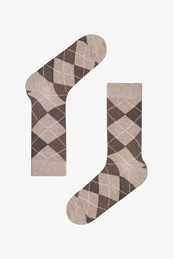 Çok Renkli Erkek Diamond 3lü Soket Çorap - 2