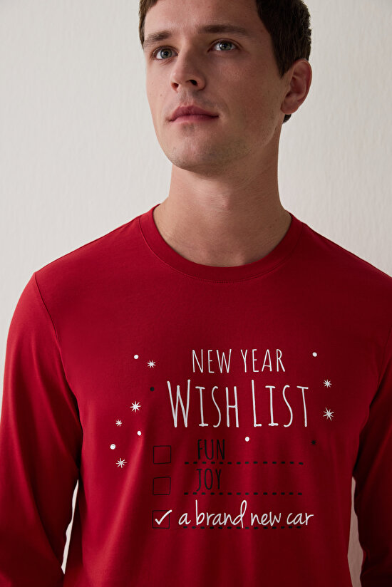 Red Man Checkered Crew Neck Oversize Pajama Set - 4