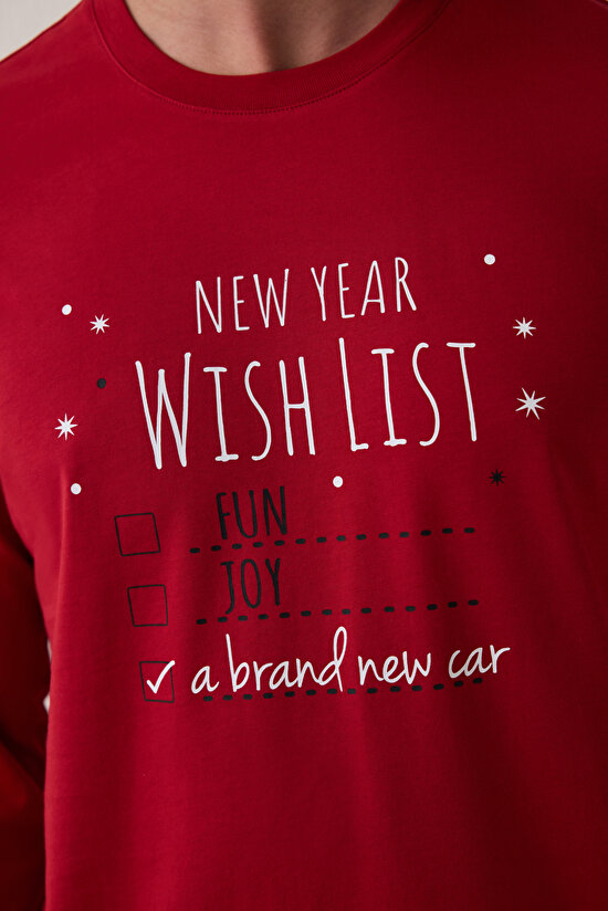 Red Man Checkered Crew Neck Oversize Pajama Set - 5