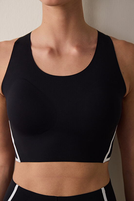 Siyah Orta Destekli Contrast Bonding Spor Sütyeni Siyah Orta Destekli Contrast Bonding Spor Sütyeni - 4
