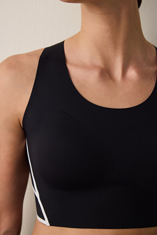 Siyah Orta Destekli Contrast Bonding Spor Sütyeni Siyah Orta Destekli Contrast Bonding Spor Sütyeni - 5