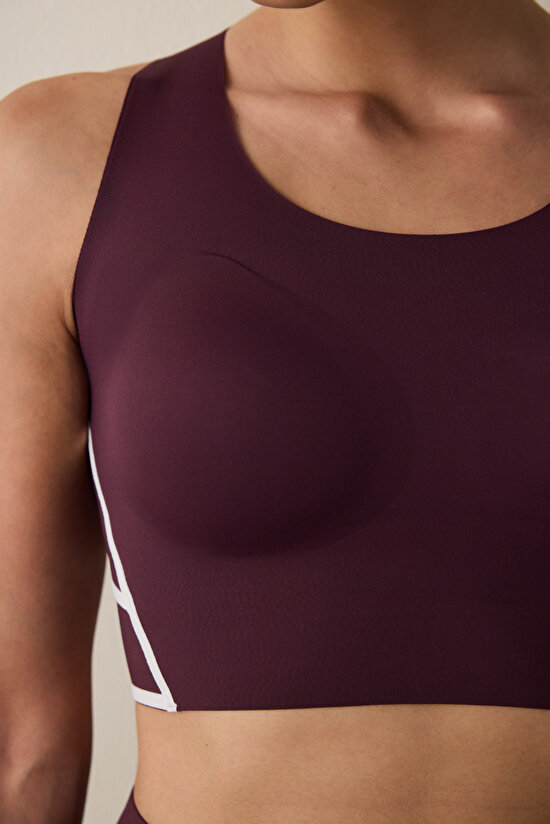 Bordo Orta Destekli Contrast Bonding Spor Sütyeni Bordo Orta Destekli Contrast Bonding Spor Sütyeni - 4
