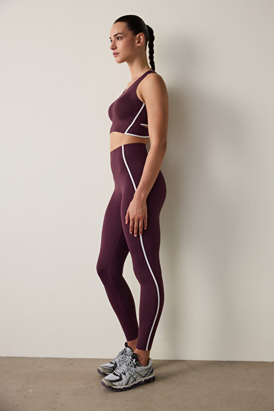 Bordo Orta Destekli Contrast Bonding Spor Sütyeni Bordo Orta Destekli Contrast Bonding Spor Sütyeni - 8