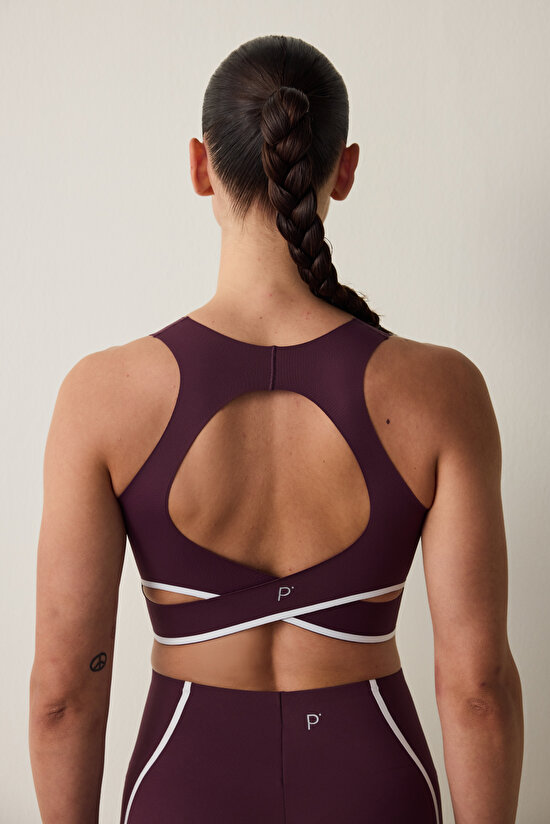 Bordo Orta Destekli Contrast Bonding Spor Sütyeni Bordo Orta Destekli Contrast Bonding Spor Sütyeni - 9