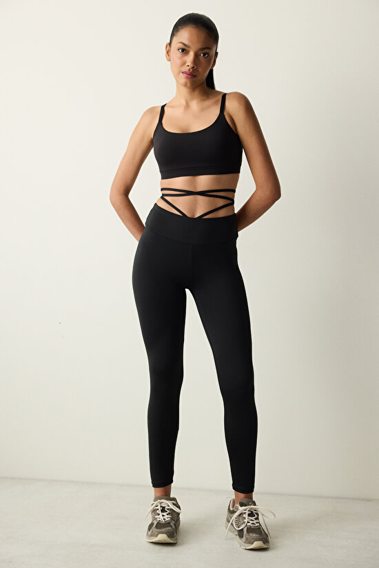 Strappy Siyah Tayt - 3